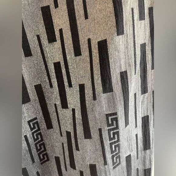 VERSACE Grecian print black and silver designer Pants. 29 - Picture 10 of 11